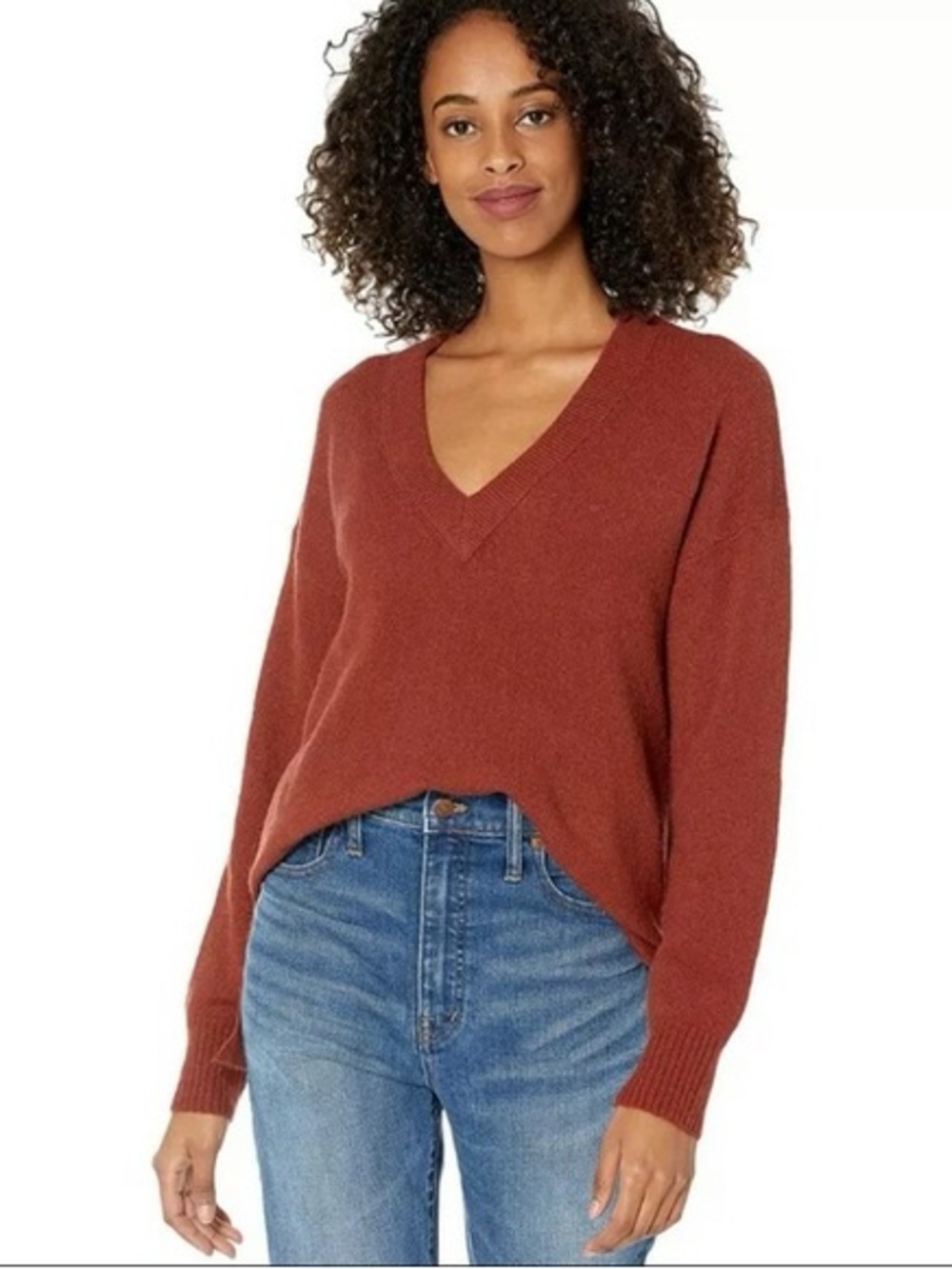 Madewell Oversized Fit V-Neck Bartlett Sweater V-neck Wool Alpaca Cozy Fall Vibe
